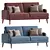 Hevit Blue Velvet Sofa	Model 3Ds Max FBX MAT 3D model small image 2