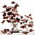 Autumn Maple Branches Glass Vase 3D model small image 1