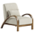 Modern Bentwood Bouclé Armchair 3D model small image 4