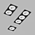 Square Recessed LED Lights, IP20 3D model small image 6