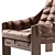 Sleek Modern Halston Chair 3D model small image 3