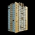 Soviet Residential Tower II-67 3D model small image 7