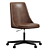 Sleek Leather Swivel Office Chair 3D model small image 1