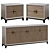 Art Deco 11 Dresser and Bedside Table 3D model small image 6