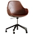 Brown Faux Leather Desk Chair 3D model small image 4