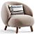 Plush Teddy Lounge Chair Furnishings 3D model small image 3