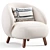 Plush Teddy Lounge Chair Furnishings 3D model small image 5