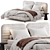 Sleek Aero White Bed Frame 3D model small image 1