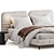 Sleek Aero White Bed Frame 3D model small image 3