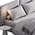 Sleek Aero White Bed Frame 3D model small image 5