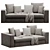 Powell Modern Sofa Set, 215cm 3D model small image 3
