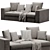 Powell Modern Sofa Set, 215cm 3D model small image 5