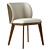 Sleek Modern Side Chair 3D model small image 1