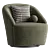 Elegant Swivel Armchair in Rustic Style 3D model small image 3