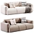 Contemporary Bonent Velvet Sofa 3D model small image 5