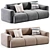 Contemporary Bonent Velvet Sofa 3D model small image 1