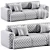 Contemporary Bonent Velvet Sofa 3D model small image 4