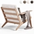 Vintage Armchair GE290 3D Model 3D model small image 2