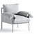 Luxury Chocolate Velvet Lounge Chair 3D model small image 4