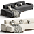 Modern Loveland Sofa | Moroso 3D model small image 1