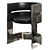 Silver Plate & Leather Chair 3D model small image 1