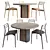 Modern Wood Table & Chair 3D model small image 1