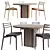Modern Wood Table & Chair 3D model small image 2