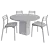 Modern Wood Table & Chair 3D model small image 4