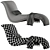 Modern Elegance Chaise in Marin 3D model small image 5