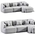 Modern Modular Corner Sofa Set 3D model small image 5