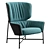 Modern Steel Frame Armchair 3D model small image 1