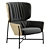 Modern Steel Frame Armchair 3D model small image 3