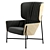 Modern Steel Frame Armchair 3D model small image 6