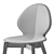 Sleek Leather Wood Chair 3D model small image 9