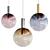 Elegant Blown Glass Pendant Lamp 3D model small image 1