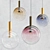 Elegant Blown Glass Pendant Lamp 3D model small image 2
