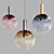 Elegant Blown Glass Pendant Lamp 3D model small image 5