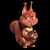 Corona Squirrel Figurine Sculpture 3D model small image 6