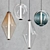 Elegant LED Glass Pendant Lamp 3D model small image 3