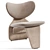 Sculptural Modern Armchair Design 3D model small image 2