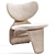 Sculptural Modern Armchair Design 3D model small image 4