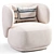 GIULIA Velvet Armchair Elegant Taupe 3D model small image 1