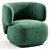GIULIA Velvet Armchair Elegant Taupe 3D model small image 3