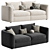 Modern Fabric Como Range Sofa 3D model small image 1