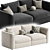 Modern Fabric Como Range Sofa 3D model small image 6