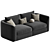 Modern Fabric Como Range Sofa 3D model small image 8