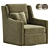  Stylish Swivel Upholstered Armchair 3D model small image 3