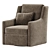  Stylish Swivel Upholstered Armchair 3D model small image 4