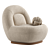 Modern Linen Lounge Chair Walnut 3D model small image 3