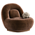 Modern Linen Lounge Chair Walnut 3D model small image 10